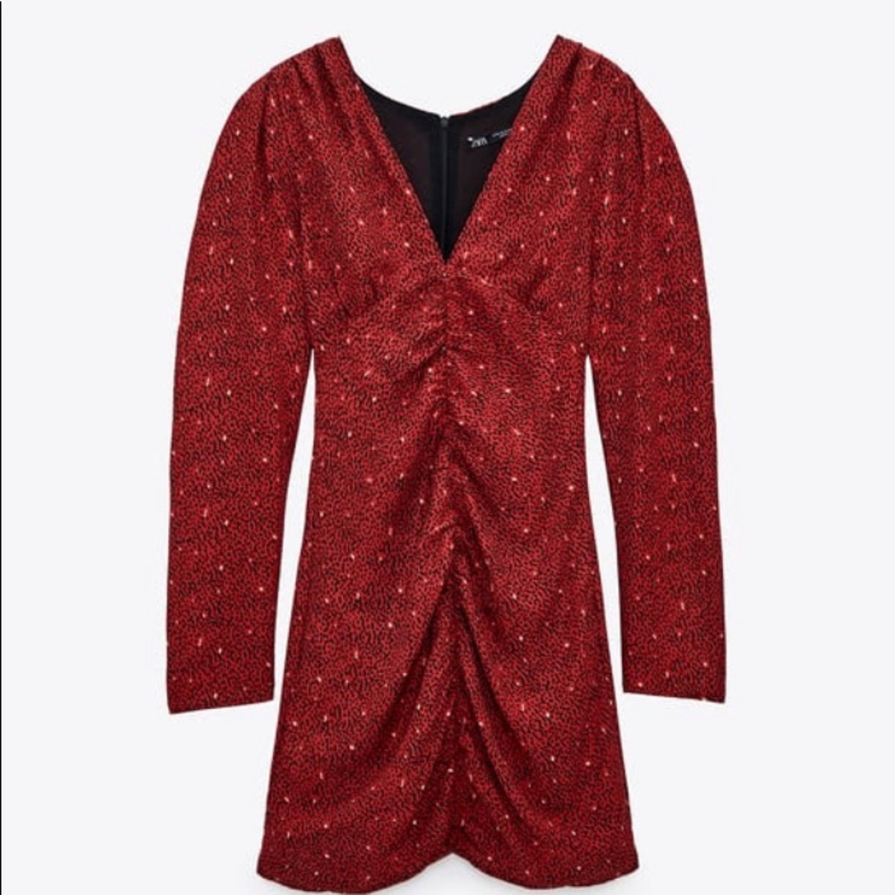 Red printed Zara dress